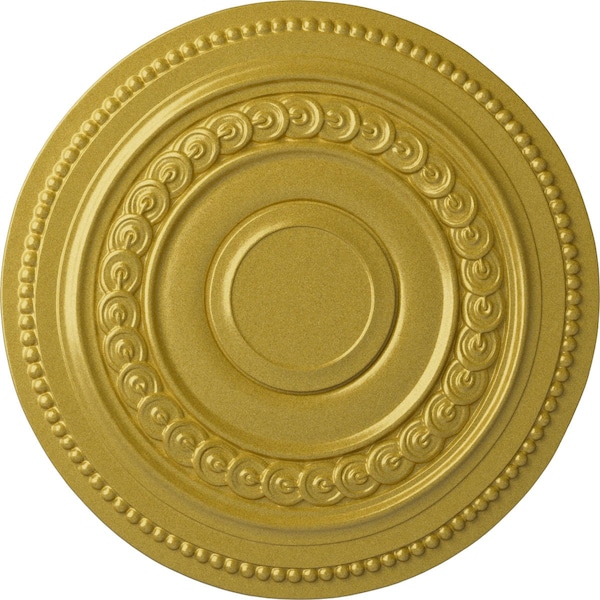Ekena Millwork Oldham Ceiling Medallion (Fits Canopies up to 8 5/8"), Hand-Painted Rich Gold, 18"OD x 1 1/4"P CM18OLRGS - main